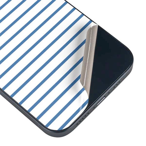 Blue and White Stripes iPhone 14 Plus Skin